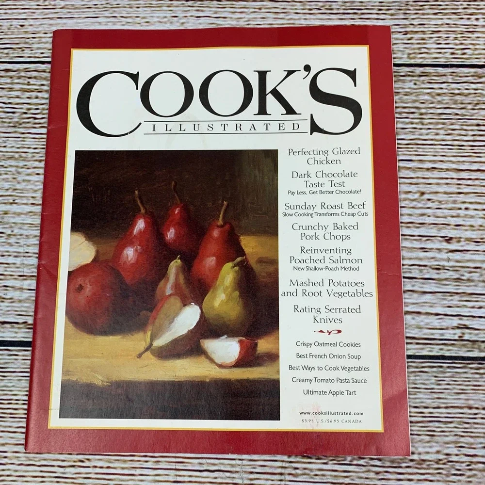 Cook's Illustrated Cookbook‎ Apples Pears Chicken Recipes Vintage Magazine